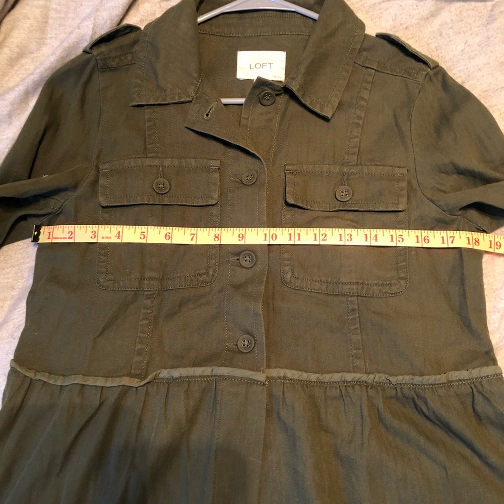 SOLD | LOFT Olive Green Peplum Hem Jacket - Picture 10 of 12